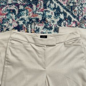 White House Black Market slim flare tan trousers size 10
